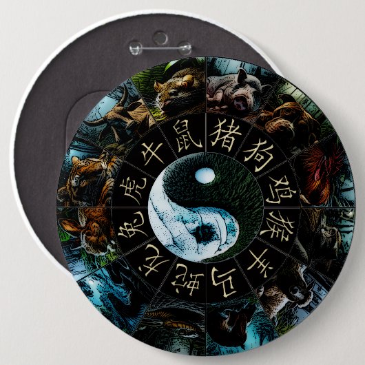 chinese zodiac Button (Voorkant /achterkant)