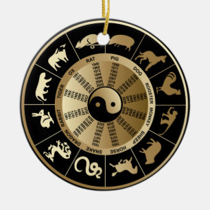 Chinese Zodiac Chart Keramisch Ornament