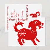 CHINESE ZODIAC DOG PAPERCUT ILLUSTRATIE KAART (Voorkant / Achterkant)