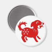 CHINESE ZODIAC DOG PAPERCUT ILLUSTRATIE MAGNEET (Voorkant / Achterkant)