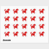 CHINESE ZODIAC DOG PAPERCUT ILLUSTRATIE RONDE STICKER (Vel)