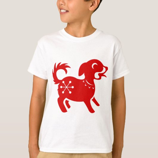 CHINESE ZODIAC DOG PAPERCUT ILLUSTRATIE T-SHIRT (Voorkant)
