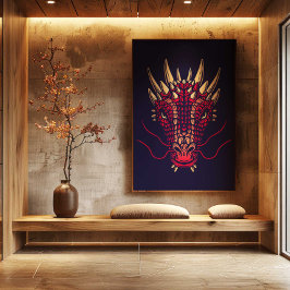 Chinese Zodiac Draak Muur Kunstprint Japandi Decor Canvas Afdruk
