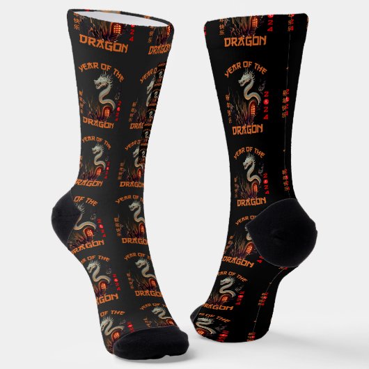 Chinese Zodiac Dragon 2024 Sokken (Gebogen)