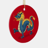 Chinese Zodiac Dragon Astrologie teken Rood Keramisch Ornament (Rechts)