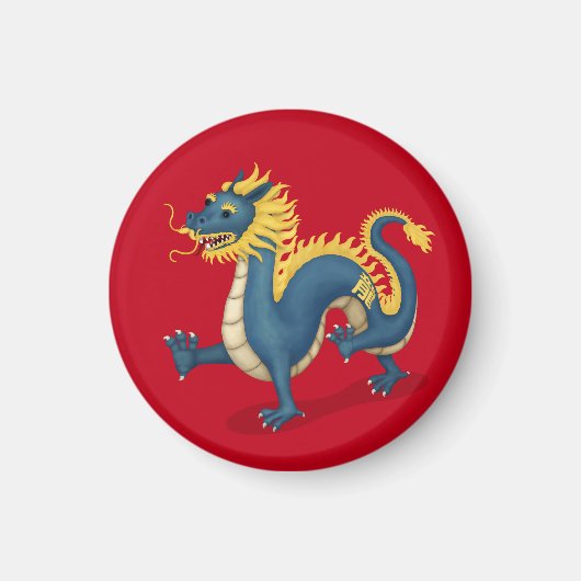 Chinese Zodiac Dragon Astrologie teken Rood Magneet (Voorkant)