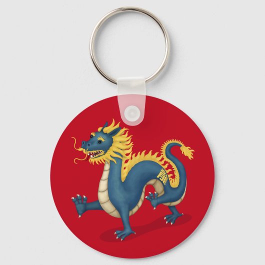 Chinese Zodiac Dragon Astrologie teken Rood Sleutelhanger (Voorkant)