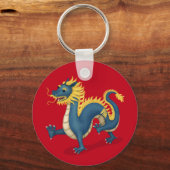 Chinese Zodiac Dragon Astrologie teken Rood Sleutelhanger (Achterkant)