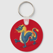 Chinese Zodiac Dragon Astrologie teken Rood Sleutelhanger (Achterkant)