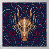 Chinese Zodiac Dragon | Digitale Zodiac-afdrukken Poster (Voorkant)