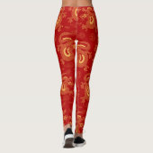 Chinese Zodiac Dragon, gelukkig nieuwjaar Leggings (Achterkant)