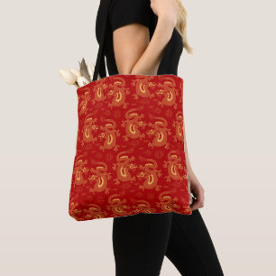 Chinese Zodiac Dragon, gelukkig nieuwjaar Tote Bag