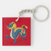 Chinese Zodiac Dragon Leuke Astrologie Teken Rood Sleutelhanger (Achterkant)