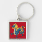 Chinese Zodiac Dragon Leuke Astrologie Teken Rood Sleutelhanger (Voorkant)