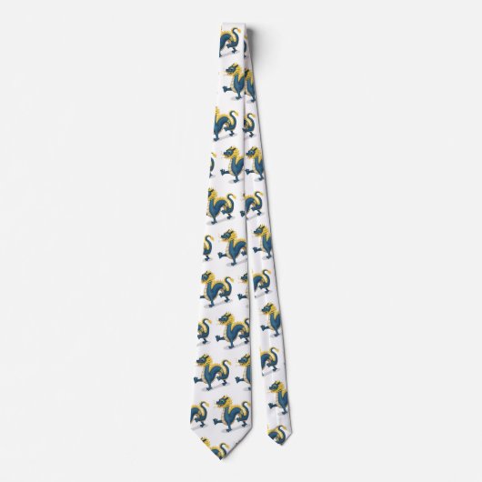 Chinese Zodiac Dragon Leuke Astrologie Teken Wit Stropdas (Voorkant)