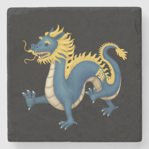 Chinese Zodiac Dragon Leuke Astrologie Teken Zwart Stenen Onderzetter