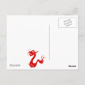 CHINESE ZODIAC DRAGON PAPERCUT ILLUSTRATION BRIEFKAART (Achterkant)