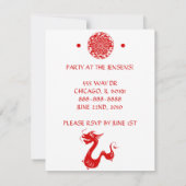 CHINESE ZODIAC DRAGON PAPERCUT ILLUSTRATION KAART (Achterkant)