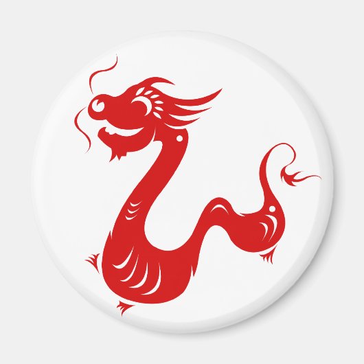 CHINESE ZODIAC DRAGON PAPERCUT ILLUSTRATION MAGNEET (Voorkant)