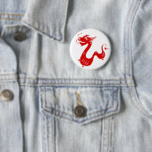 CHINESE ZODIAC DRAGON PAPERCUT ILLUSTRATION RONDE BUTTON 5,7 CM (In situ)