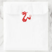 CHINESE ZODIAC DRAGON PAPERCUT ILLUSTRATION RONDE STICKER (Tas)