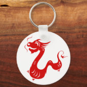 CHINESE ZODIAC DRAGON PAPERCUT ILLUSTRATION SLEUTELHANGER (Voorkant)