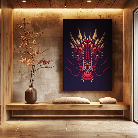 Chinese Zodiac Dragon Wall Art Print Japandi Decor