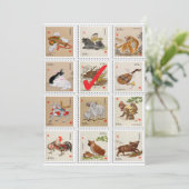 Chinese Zodiac Fun Birthday Party Invitation Kaart (Staand voorkant)