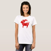 CHINESE ZODIAC GOAT PAPERCUT ILLUSTRATIE T-SHIRT (Voorkant volledig)