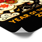 Chinese Zodiac Horse 2026 Lunar New Year Art Gift  Poster (Hoek)