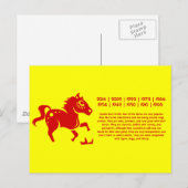 CHINESE ZODIAC HORSE PAPERCUT ILLUSTRATION BRIEFKAART (Voorkant / Achterkant)