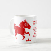 CHINESE ZODIAC HORSE PAPERCUT ILLUSTRATION KOFFIEMOK (Voorkant links)