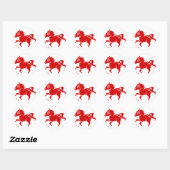 CHINESE ZODIAC HORSE PAPERCUT ILLUSTRATION RONDE STICKER (Vel)