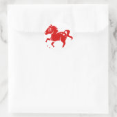 CHINESE ZODIAC HORSE PAPERCUT ILLUSTRATION RONDE STICKER (Tas)