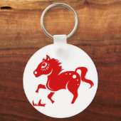 CHINESE ZODIAC HORSE PAPERCUT ILLUSTRATION SLEUTELHANGER (Voorkant)