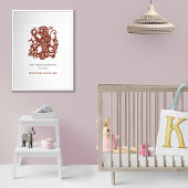 Chinese Zodiac Jaar van Aap Verjaardag Print Gift