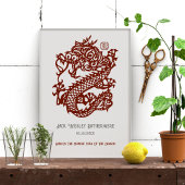 Chinese Zodiac Jaar van de Draak Verjaardag Print 