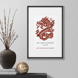 Chinese Zodiac Jaar van de Draak Verjaardag Print