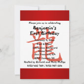 Chinese Zodiac-jaar van de Dragon Birthday Party Kaart (Achterkant)