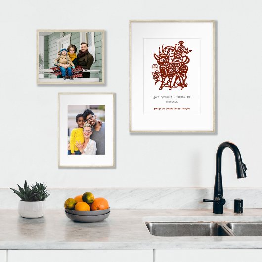 Chinese Zodiac Jaar van de Geit Verjaardag Print G