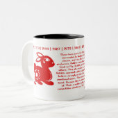 CHINESE ZODIAC-JAAR VAN DE KONIJN TWEEKLEURIGE KOFFIEMOK (Voorkant links)