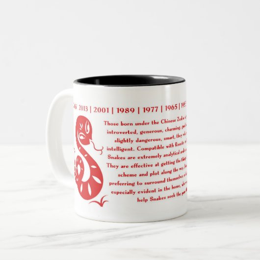 CHINESE ZODIAC-JAAR VAN DE MOK VAN DE SNAKE (Voorkant links)