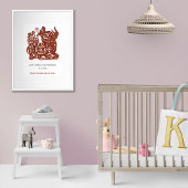 Chinese Zodiac Jaar van de os Verjaardag Print Gif