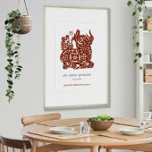 Chinese Zodiac Jaar van de os Verjaardag Print Gif