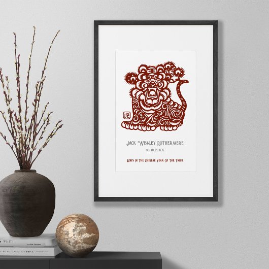 Chinese Zodiac Jaar van de Tijger Verjaardag Print