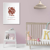 Chinese Zodiac Jaar van Haan Verjaardag Print Gift