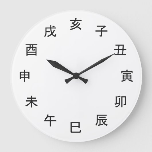 Chinese Zodiac Kanji Clock Grote Klok (Voorkant)
