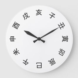Chinese Zodiac Kanji (rotated Clock) Grote Klok
