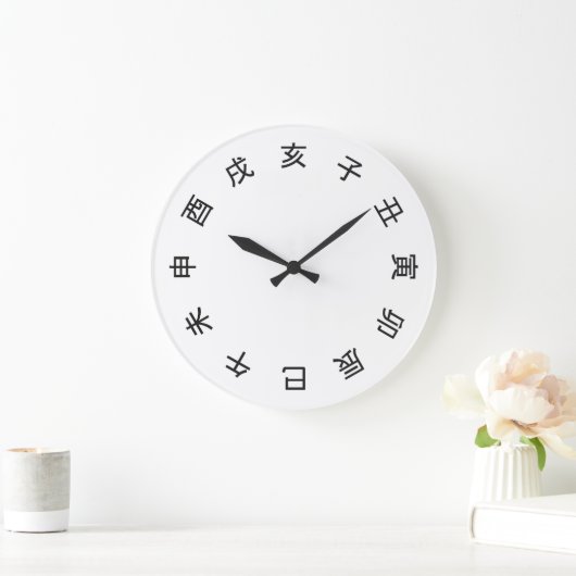 Chinese Zodiac Kanji (rotated Clock) Grote Klok (Huis)