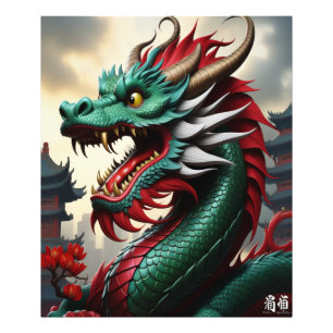 Chinese Zodiac Kunst Jaar Van De Draak OrganicPunk Foto Afdruk